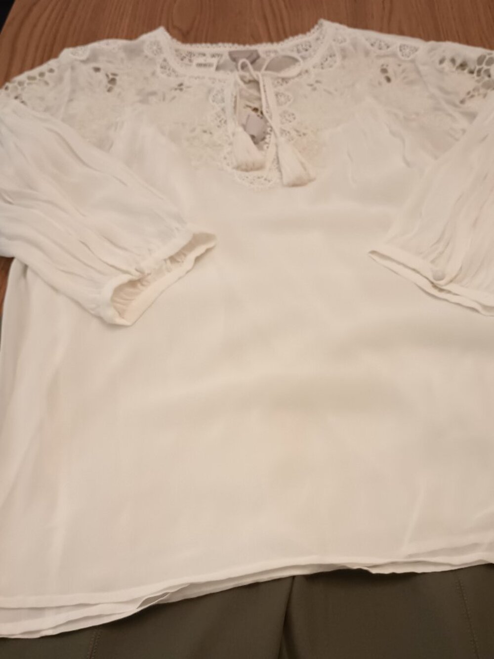 Chico's Size 16 (3) Cream BOHO Top (NWT)